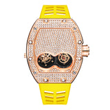 PINTIME Men Iced Out Watches Luxury Full Diamond Gold Stainless Steel Quartz Wristwatches Clock Gift Relogio Masculino