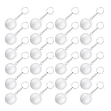 24 Pack White Keychains,Mini Volleyball Stress Keychains,Sports Ball Keychains,School Carnival Reward