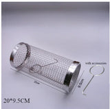 BBQ Rolg Basket Stainless Steel Grilled Cage Round Mesh Vegetable Fries Fish Barbecue Cooking Grill Net