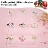 9 Columns of Acrylic Christmas Ornaments for Cupcakes, Jewelry, Cosmetics Display Stand