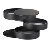 Jewelry Rotating Multi-Layer Flannel Dust-Proof Earrings Necklace Ring Storage Box