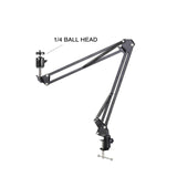 Photography Adjustable Arm Phone Camera Arm Tripod Table Stand with Phone Holder for Led Ring Light Overhead DSLR Camera Webcam