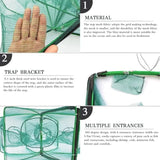 Strengthened 6-20 Holes Automatic Net Shrimp Cage Nylon Foldable Crab Fish Trap Nets Cast Folding Fishing Network