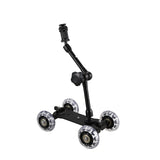 Mobile Rolling Sliding Dolly Stabilizer Skater Slider 11 Inch Articulating Magic Arm Camera Rail Stand Photography Car