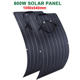 300W/600W Flexible Monocrystalline Solar Panel Kit - 18V Power Charger for Outdoor Camping, Yacht, Motorhome, Car, RV, Boat