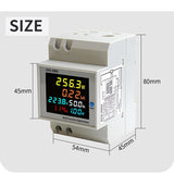 4X Din Rail AC Monitor 6IN1 250-450V 100A Voltage Current Power Factor Active KWH Electric Energy Frequency Meter VOLT