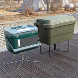 Portable Fridge Ice Box Camping Folding Cooler Stand Frame Stainless Steel Lage Rack for Cooking Fishing Picnic Outdoor
