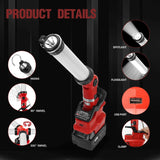 2000LM 26W LED Work Light for Milwaukee 14.4V-18V Li-ion Battery Portable Camping Lantern Downlight Outdoor Flashlight with Clip