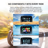 5 Inch Portable Motorcycle GPS Navigator Waterproof 1000nit Screen Display Support Wireless Carpaly Android Auto Dual Bluetooth