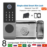 IP65 Waterproof TTLock Fingerprint Smart Door Lock Outdoor Gate Bluetooth Password 13.56MHz IC Card Deadbolt+nical Key