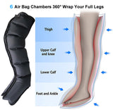 New 6 Chambers Air Leg System Whole Body Massager Compression Pump Recovery Boots Foot Massage AirWrap