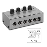 HA400 Mini Headphone Amplifier Ultra-Compact Stereo Audio Amplifier 4 Channels With Power Adapter 10MHz Earphone Amp for Music