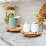 Round Wood Board Pot Flower Pedestal Riser Holder for Indoor Outdoor Display