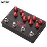 Mosky RED FOX 4-in-1 Electric Guitar Effects Pedal Chorus Delay Overdrive Loop Unit Audio True Bypass Guitar Parts &amp; Accessories