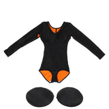 Long Sleeve Body Shapewear Body Shaping Keep Warming Long Sleeve Top Bodysuit Butt Lifting Tighten Belly with 2 Chest Pads for