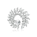 Shining Round Brooches For Women Unisex Crystal Big Flower Party Office Brooch Pin Gifts