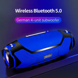 Portable 12D Louder Volume Waterproof Outdoor HIFI Column Wireless Bluetooth Speaker Subwoofer Sound Box with Support