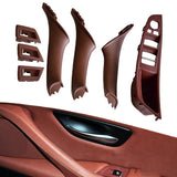5Set Car Interior Handle Inner Door Panel Pull Trim Cover For - 5 Serie F10 F11 520 525 Red-Brown RHD