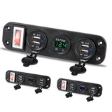DIY 4in1 Dual Port charger Voltage Display 2.1+2.1A Multi-Port USB Phone Car Charger With On/Off Switch Safe Protection