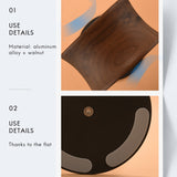 Stand, Headset Made of Wood & Aluminium, Natural Walnut Gaming Headphone Holder with Heavy Base