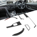 7pcs Car Interior Decoraton Trim Kit Dry Carbon Fiber Air Vent Gear Shift Cover for BMW 4 Series F32 F33 RHD Panel Cover