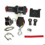 3000LBS 12V Synthetic Rope Electric Winch for Towing ATV/UTV Off Road with Mounting Bracket Wireless Remote
