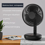 Standing Fan - 6 Inch Folding Portable with Telescopic/USB, Rechargeable Battery, 3 Speeds, Super Quiet, Adjustable Height