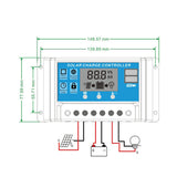 100A Charge Controller 12V/24V Adjustable LCD Display Solar Panel Battery Regulator With USB Port