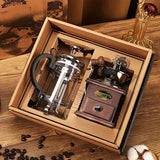 1set Wooden Classic Vintage Mini Manual Bean Grinder Press Pot Set Kitchen Coffee Utensils Home Handheld Coffee Bean