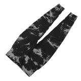 Tie Dye Seamless Leggings Black Quick Dry Yoga Leggings Full Length for Female for Gym