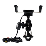 Phone QC3.0 USB Qi Fast Charging Wireless Charger 9-30v Bracket Holder 360 Rotation Motorcycle Bicycle Handlebar