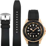 PINTIME Men Automatic Mechanical Sport Watch Transparent Back Case Rubber Strap Waterproof 3br Luminous 2813 Movement Wristwatch
