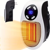 1pc, Upgraded Smart Wall Space Heater 500W / 800W Portable Electric Small Heater With Adjustable Thermostat And Timer, Overheating Protection, LED Display, Security Heater For Office Dorm (White-500W)