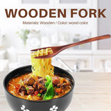 50 Pieces Eco-Friendly Japanese Wood Salad Dinner Fork Tableware Dinnerware For Kids Adult(50 Pcs No Rope Wooden Forks)