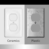 2Pack Switch Plates Ceramic Switch Plates Switch Plate Cover White (Single Duplex)
