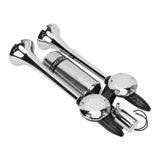 Loudspeaker Horn Silver Portable No Oxidation Dual Trumpet Horn Double Tube Zinc Alloy Lustrous for Train for Ship for Truck