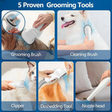 Pet Grooming Kit with 2.3L Capacity Larger Dust Cup and Dog Brush. Vacuum Cleaner for Pet Hair.