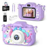Cute Unicorn Kids Cameras Ages 7-12 Digital Children Mini Toys 1080p HD Video Shooting For Birthday Gifts Baby Camera Toy