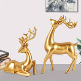 1pc Creative Fu Deer Ornament, Light Luxury Home Living Room Entryway Desktop TV Cabinet Wine Cabinet Decorations, Housewarming New Home Gift,room Decor