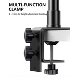 DSLR Camera Desktop C-clamp Stand Arm Extend C Tripod Clamp Desk Light Stand Live Boom Arm with 1/4" Ball Head for Ring Light