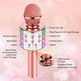 Wireless Karaoke Room Microphone Portable Bluetooth Speaker Recorder Home KTV Player LED Light Christmas Gift