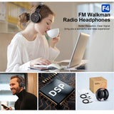 Portable Personal Rechargeable Headphone Ear Muffs Foldable LCD Display FM Radio Headset Scalable Design