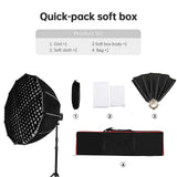 120cm/ 47in Quick Release Parabolic Softbox Foldable Softbox with Bowen Mount Honeycomb Grid for Photography Studio Photography Portrait Live Stream