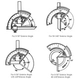 0-320 Degree Vernier Scale Protractor Angle Meter Measuring Ruler Tool