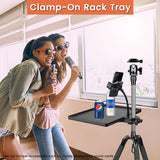 Mobile Phone Stand Microphone Shelf Clamp-On Rack Tray with Phone Clip for Music Sheet Clamp Live Streaming Holder