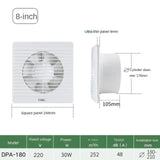 4/6/8Inch Extractor Ventilation Blower High Speed Bathroom Kitchen Toilet Air Vent Window Wall Exhaust Fan