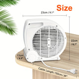 1pc 2-in-1 Desk Fan and Heater Combo - 2000W Power, 2-Speed with Thermostat and Overheat Protection for Office and Bedroom - Stay Comfortable All Year Round