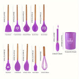 Silicone non stick safety kitchen utensil set, each set of 12 pieces