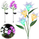 wer Light IP65 Waterproof LED Lily Lamp Outdoor Solar Garden Lights for Patio Yard Decoration