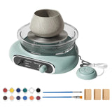 Mini Clay Art Kit - 4.7" Electric Pottery Wheel with Petal Support and Speed Control for Kids and Adults.